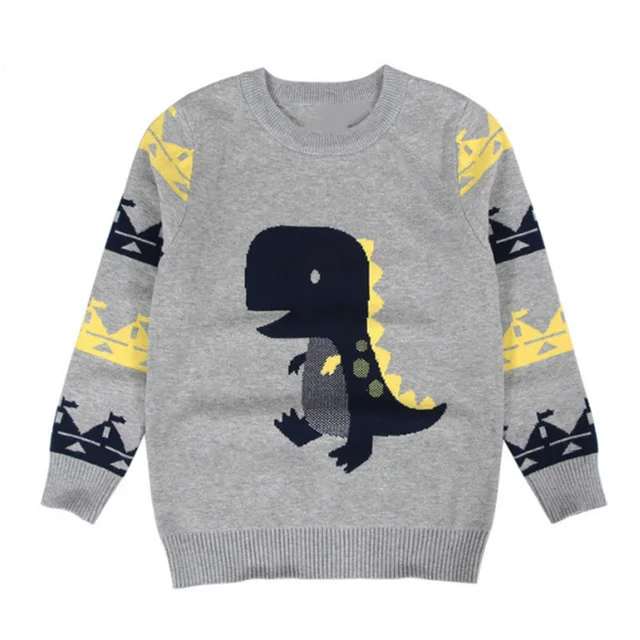 Toddler Boy Sweater Casual Cartoon Dinosaur Pattern Warm Sweater For ...