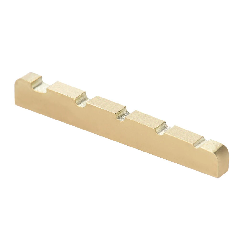 

Pre-slotted Brass String Nut for 5-string Electric Bass Guitar Part Replacement 45 * 3.5 * 6-5mm