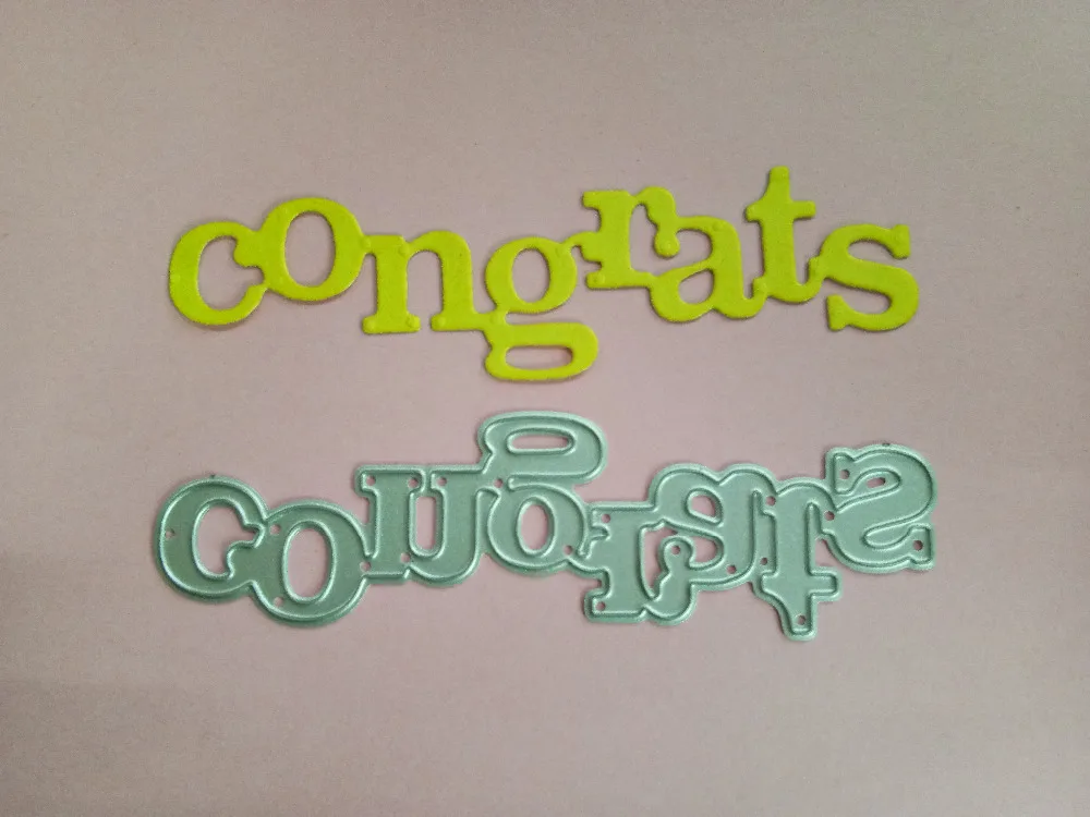 

Swovo Word "congrats" New Metal Cutting Dies Stencil Craft DIY Scrapbooking Photo Paper Album Invitation Card New Embossing Die