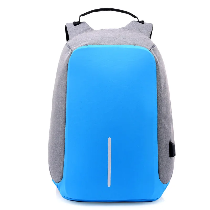 Многофункциональные мужские рюкзаки для ноутбука с USB зарядкой для подростков, школьная сумка Mochila, мужской рюкзак для отдыха и путешествий, анти вор, сумки для спортзала - Цвет: sky blue