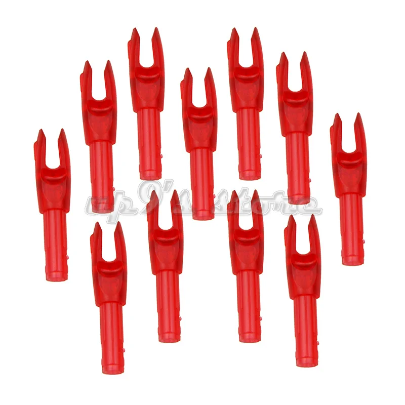 

50 pcs Transparent Red Archery Nock Arrow Shaft "G" Nocks Large Groove, .098