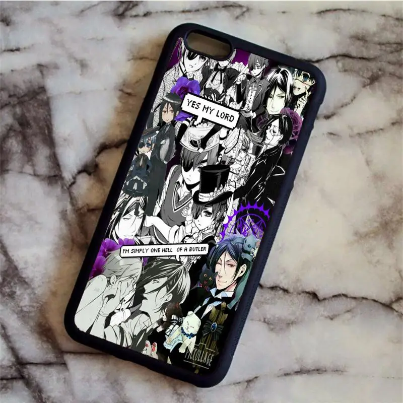KETAOTAO Черный Дворецкий куросицудзи Sebastian аниме телефонные чехлы для samsung S3 4 5 6 7 8 9 Note 8 мягкий резиновый из ТПУ силикона - Цвет: Темно-серый