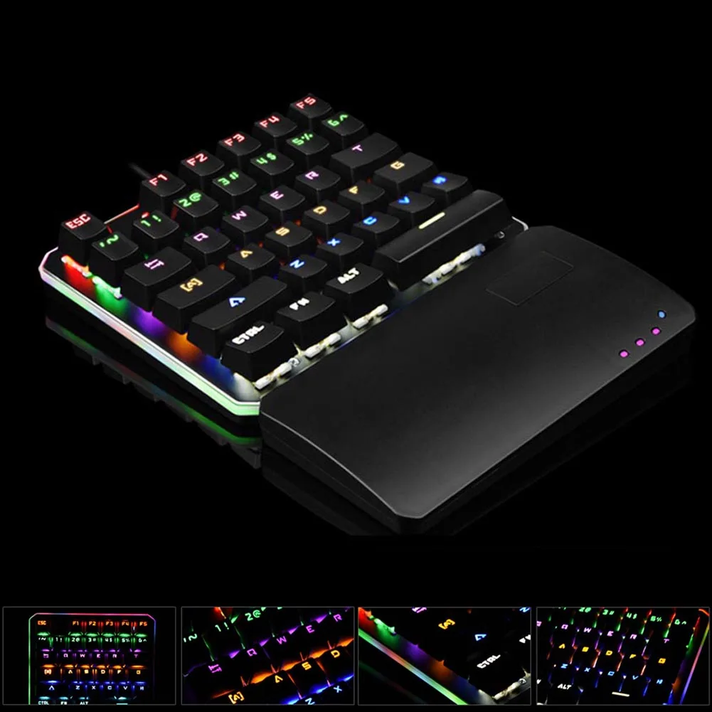 35 Keys Wired Gaming Keyboard LED Backlight One Hand Keypad for Dota OW PUBG Game SL@88 35 Keys Wired Gaming Keyboard LED Backlight One Hand Keypad for Dota OW PUBG Game SL@88