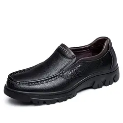 Обувь Мужские туфли из натуральной кожи Туфли без каблуков весенне-осенняя обувь слипоны устойчивые туфли DD018