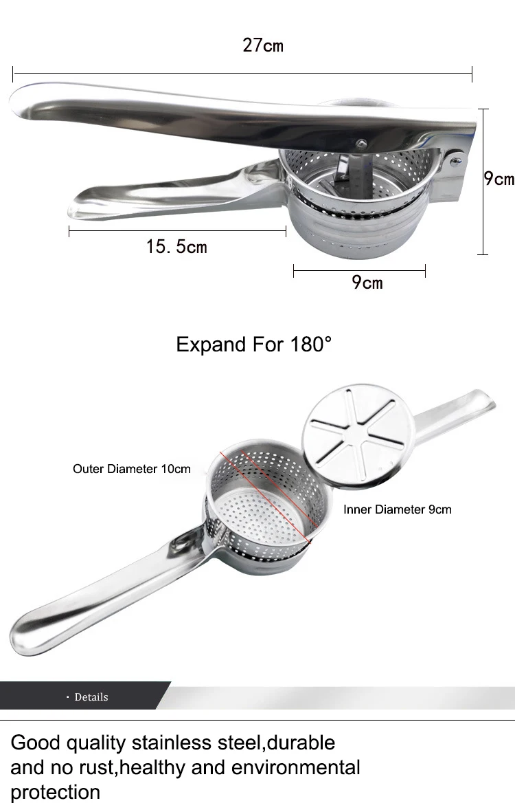 JIQI Ручная Соковыжималка из нержавеющей стали, соковыжималка для лимона, картофельное пюре, Ручной пресс-дробилка, измельчитель, свежие цитрусовые фрукты апельсин, сок, пресс er