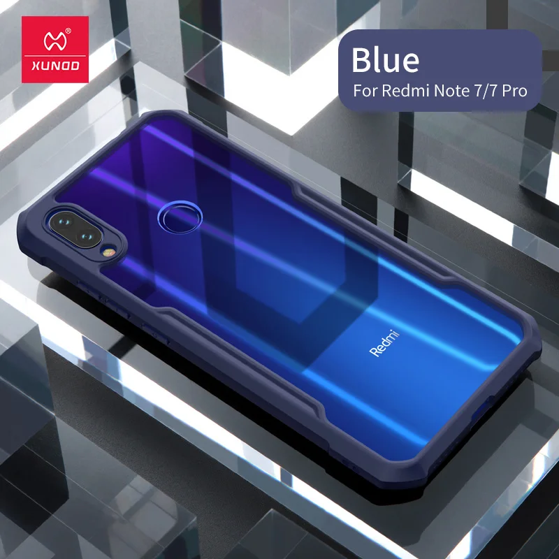 XUNDD Чехол для xiaomi Redmi Note 7 Чехол 7 Pro прозрачный акриловый+ ТПУ чехол для телефона xiaomi K20 Pro mi 9 чехол T Pro кольцо защитный чехол - Цвет: Blue