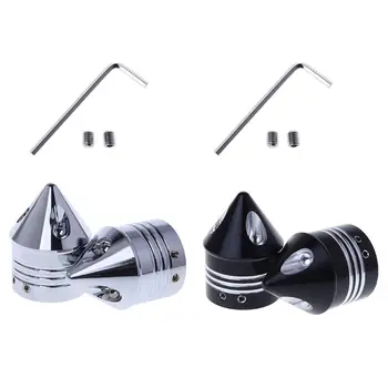 

1 Pair Chrome Front Axle Nut Cover Cap for Harley Softail Dyna V-Rod Trike Silver / Black Motorcycle Styling