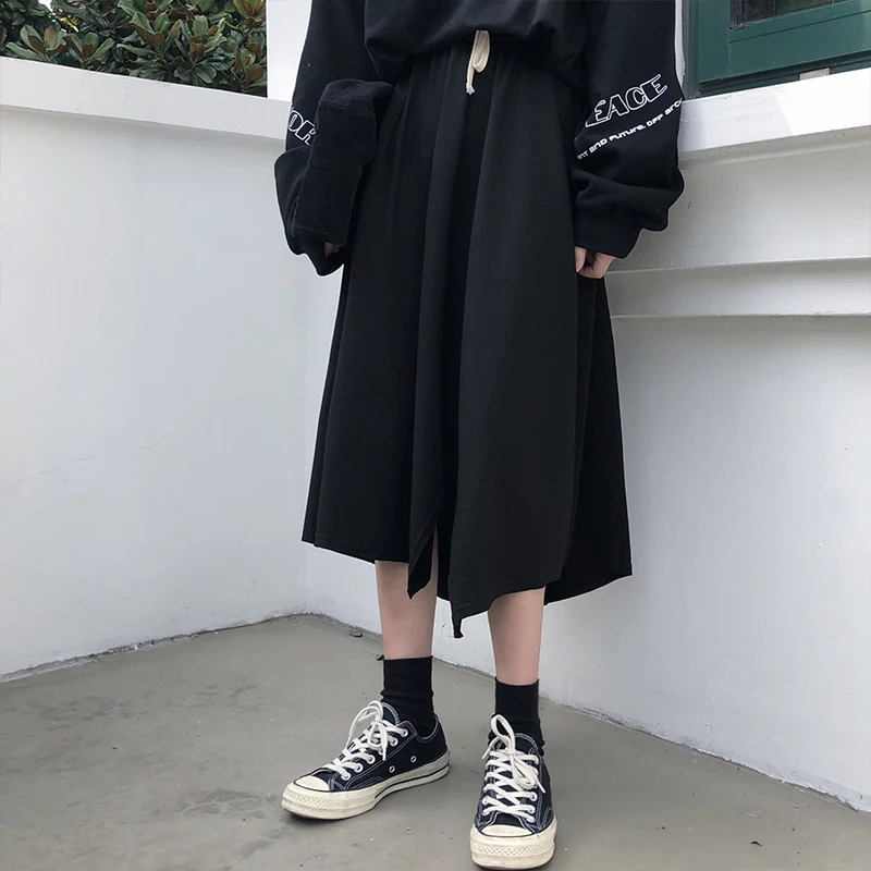 

Irregular high waist Long Skirts Woman 2019 Spring summer solid color High Low A-line Skirts womens (X301)
