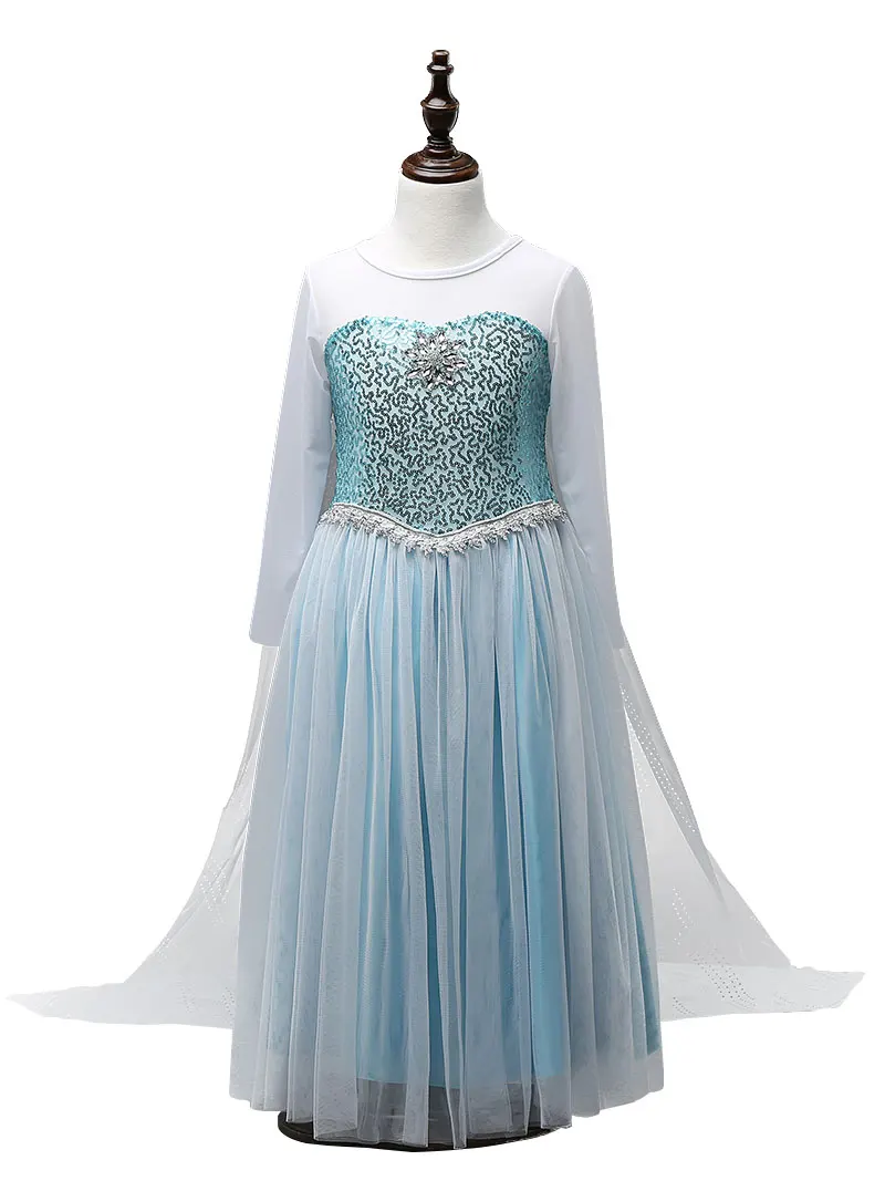 Snow Queen Princess Anna Elsa Dress for Girls Frozen Elsa Dresses Kids Little Girls Clothes Party Wedding Cosplay Dress Vestiods