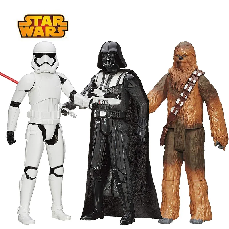Koop 30 cm Star Wars Flametrooper Chewbacca Stormtrooper Darth vader Kylo Ren Finn Action Figure Gift Speelgoed Voor Kinderen Collectie Pop