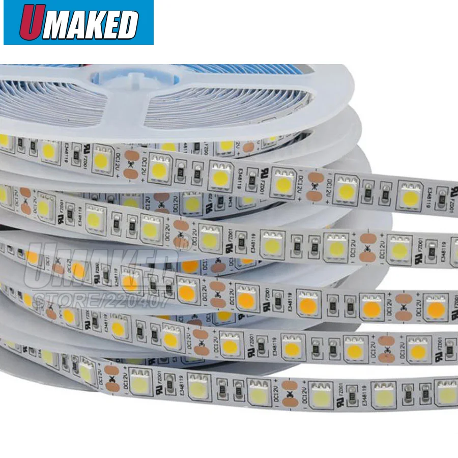 

1 Roll 5M Waterproof 12V LED Strip Light 5050 RGB RGBW RGBWW Pink Ice Blue Red Green Diode Tape LED Lamp Home Holiday Decoration