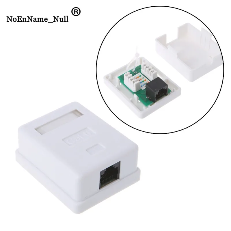 

Cat6 Inline RJ45 Wall Coupler Jack Adapter RJ45 8P8C UTP Unshielded Single Port Desktop Mount Box