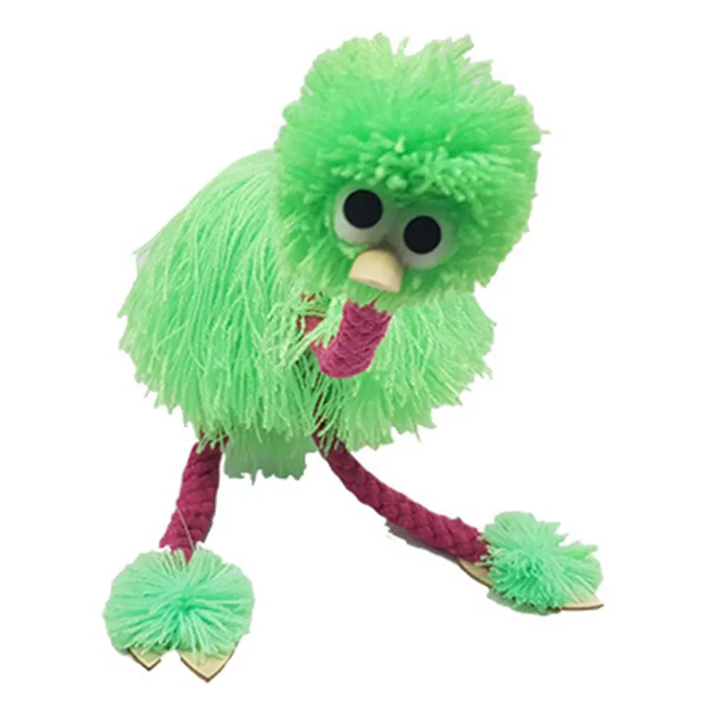 

2PCS Handmade Doll Traditional Rope Control Children Toys Educational Crafts Wooden Puppet Animal Kids Marionette Ostrich Shape