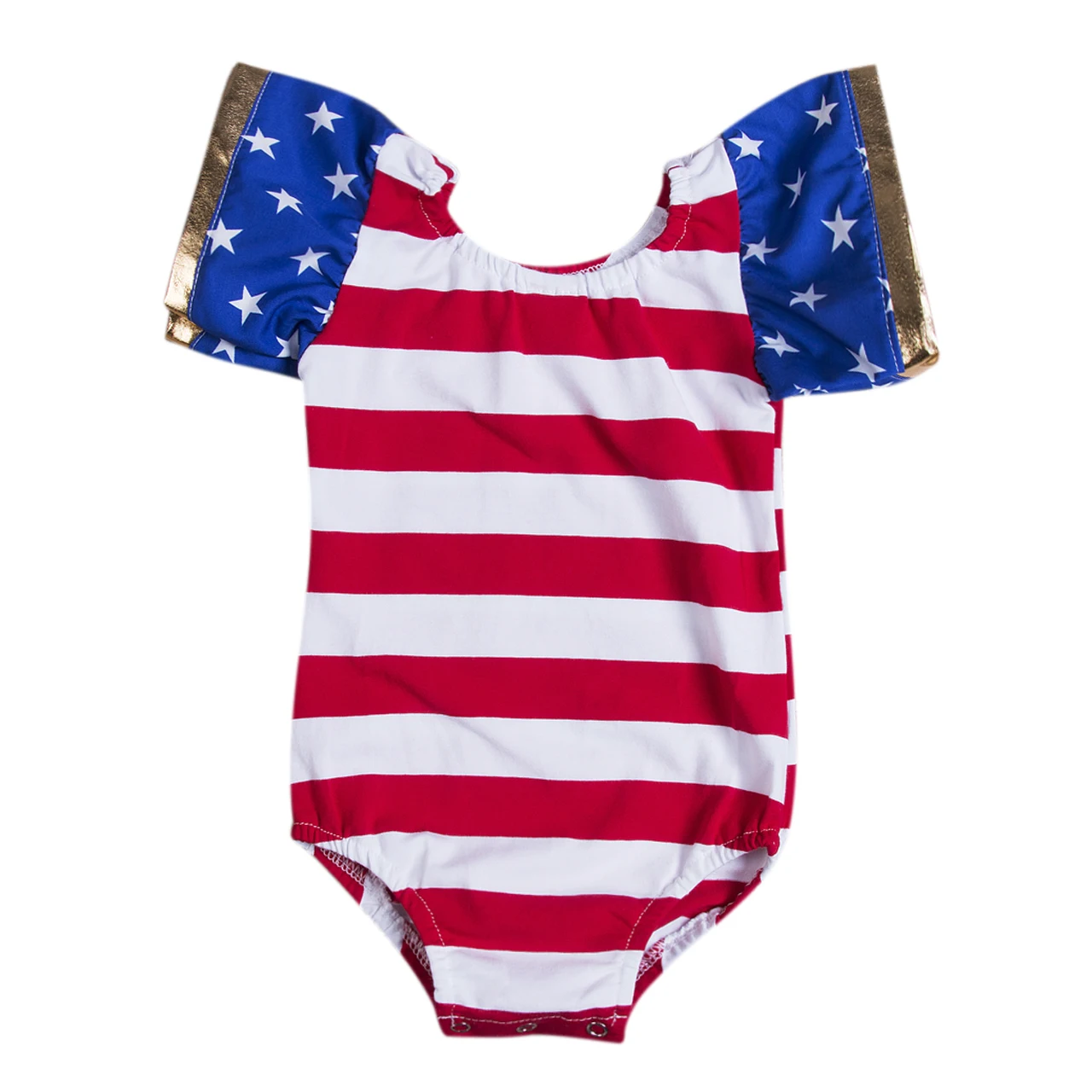 4th of July Toddler Baby Girl Romper Jumpsuit American Flag Rompers