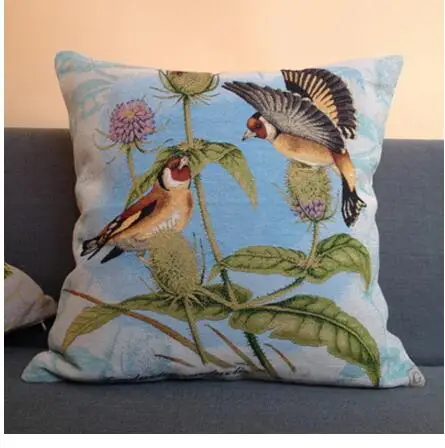 

American country retro Jacquard bird cushion cover 45X45 sofa pillow case lumbar pillow cover decorative pillowcase indoor