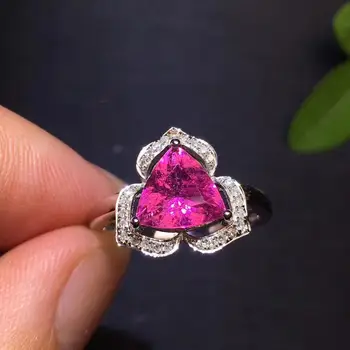 

Red Tourmaline Ring 2.2ct Pure 18 K Gold Jewel Natural Red Tourmaline Gemstones Diamonds Female Rings for Women Fine Ring