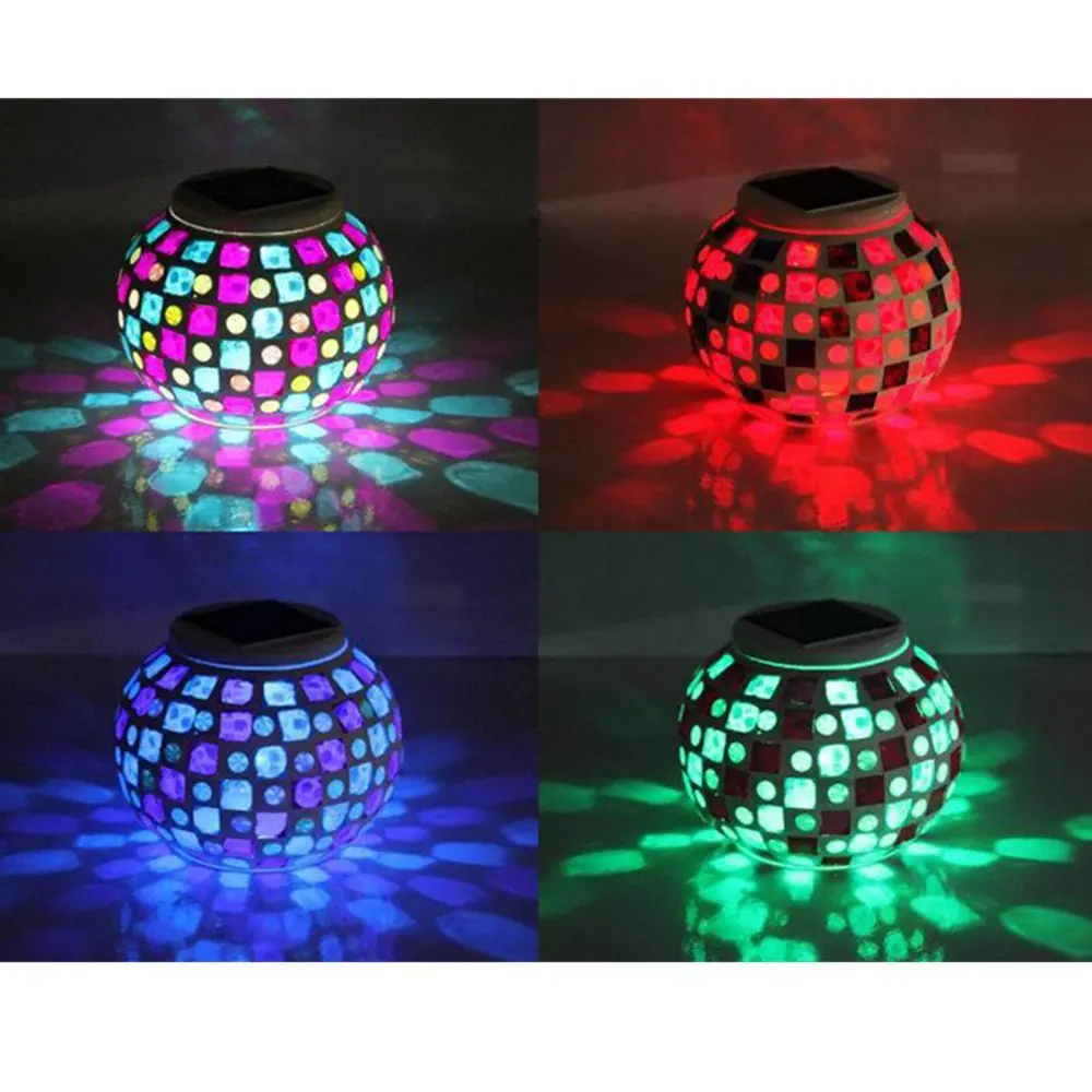 Solar Powered Mosaic Glass Ball Light 13