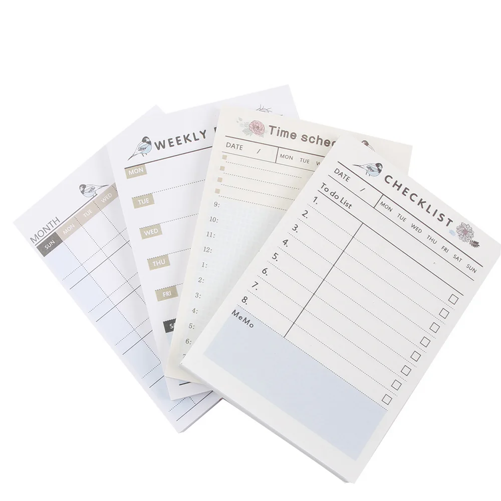 

JESJELIU Cute Blue Bird Weekly Monthly Work Planner Sticky Note Agenda Time Schedule Memo
