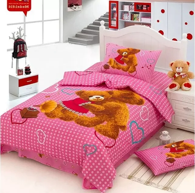 Teddy Bear Bedding set duvet cover bed in a bag sheet Cartoon cute Baby