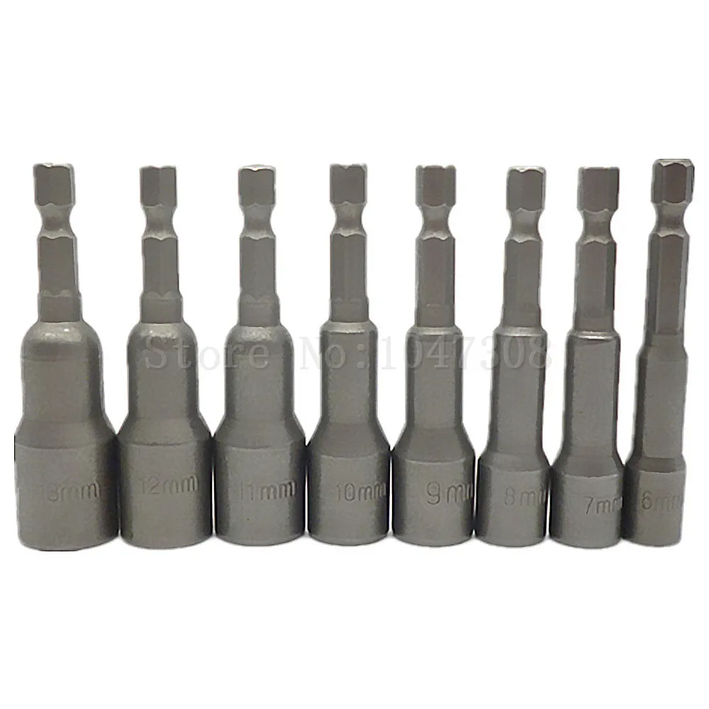 Socket Magnetic Nut Driver Set Adapter Drill Bit Hex Shank