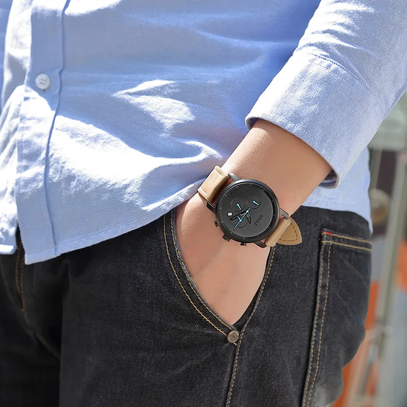 Армейские военные мужские спортивные часы от ведущего бренда, роскошные повседневные водонепроницаемые часы с кожаным ремешком, кварцевые мужские часы Relogio Masculino