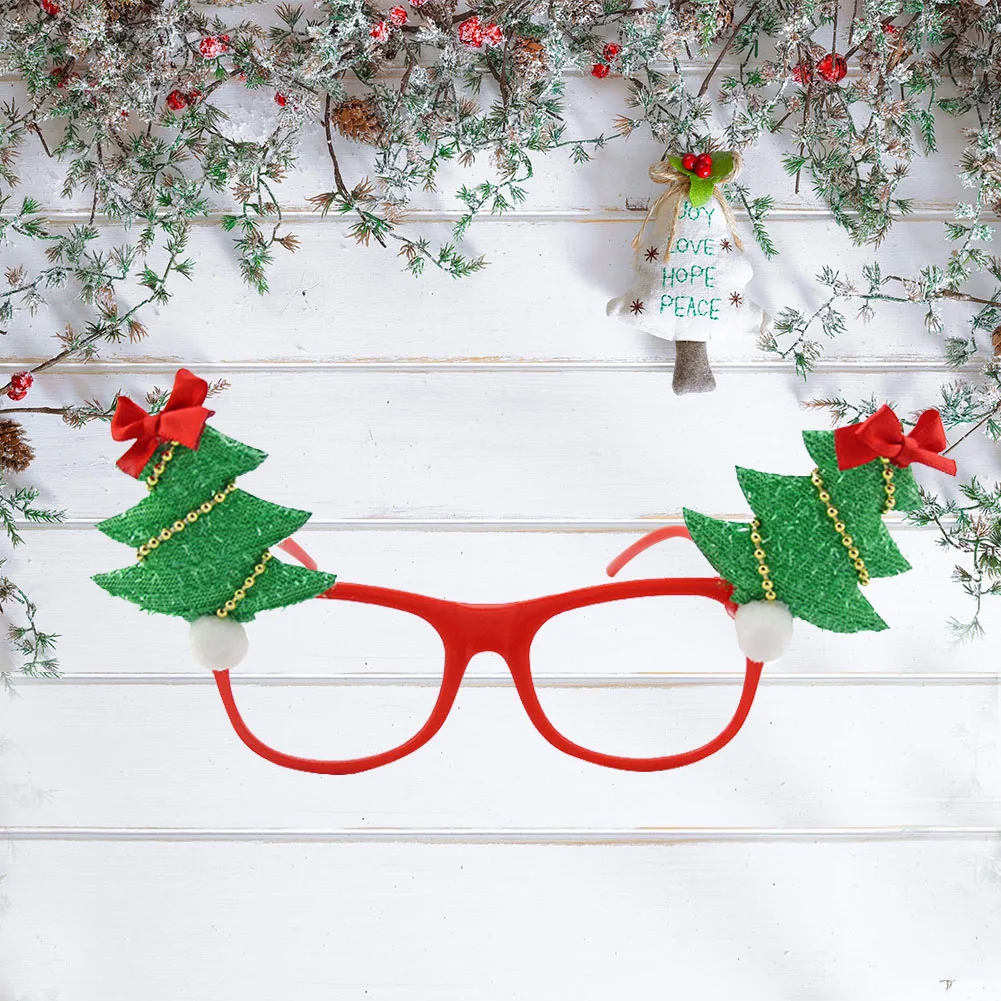 Милые рождественские украшения, Детские елочные очки с узором, рамка, детские маскарадные украшения, подарок для детей