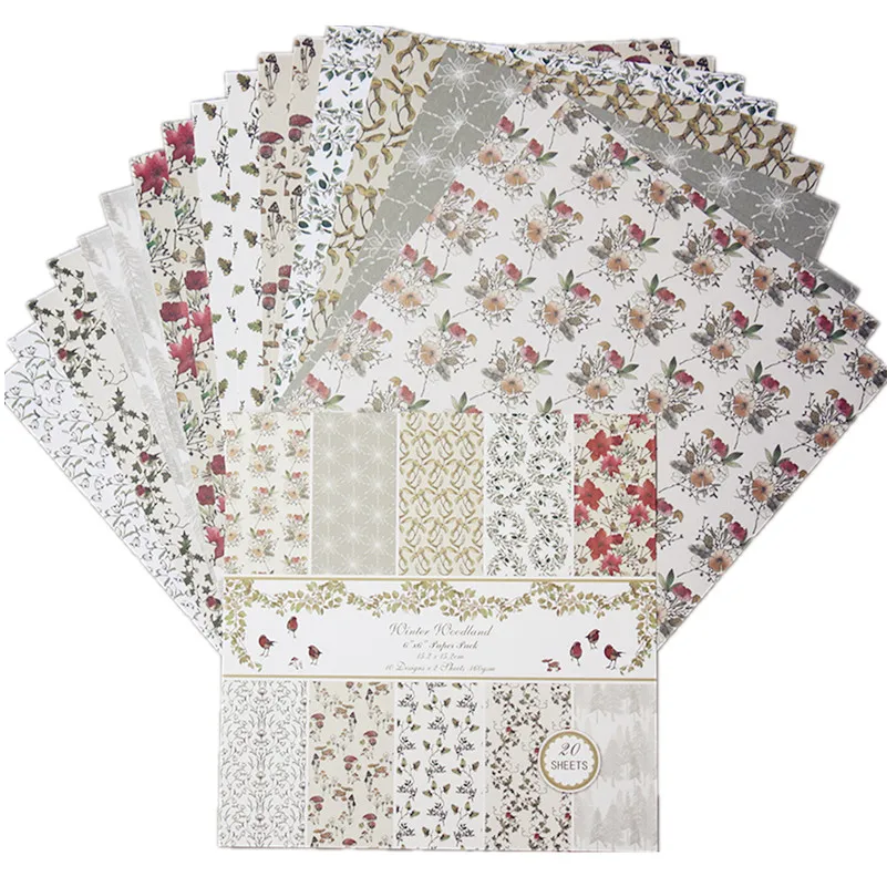

YPP CRAFT 10pcs 6" Single-side Printed Flowers Pattern creative papercraft art paper handmade scrapbooking kit set book