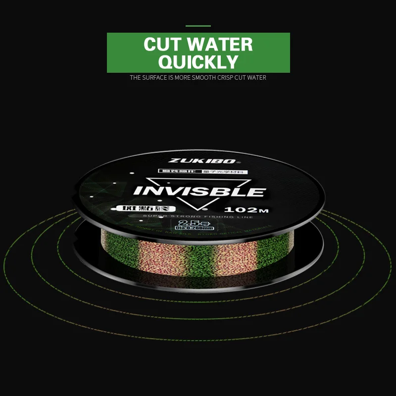 ZUKIBO 102m Nylon Fishing Rope JAPAN Spot Camouflage Monofilament Advanced Invisible Fishing Line 3Lb-70LB ZUKIBO 102m Nylon Fishing Rope JAPAN Spot Camouflage Monofilament Advanced Invisible Fishing Line 3Lb-70LB