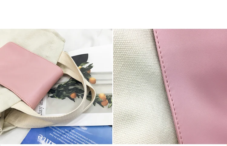 Menghuo Canvas Bag for Women 2018 Tote Ladies Casual Shoulder Bag Reusable Shopping Bags Beach Bag Female Cotton Cloth Handbag_40