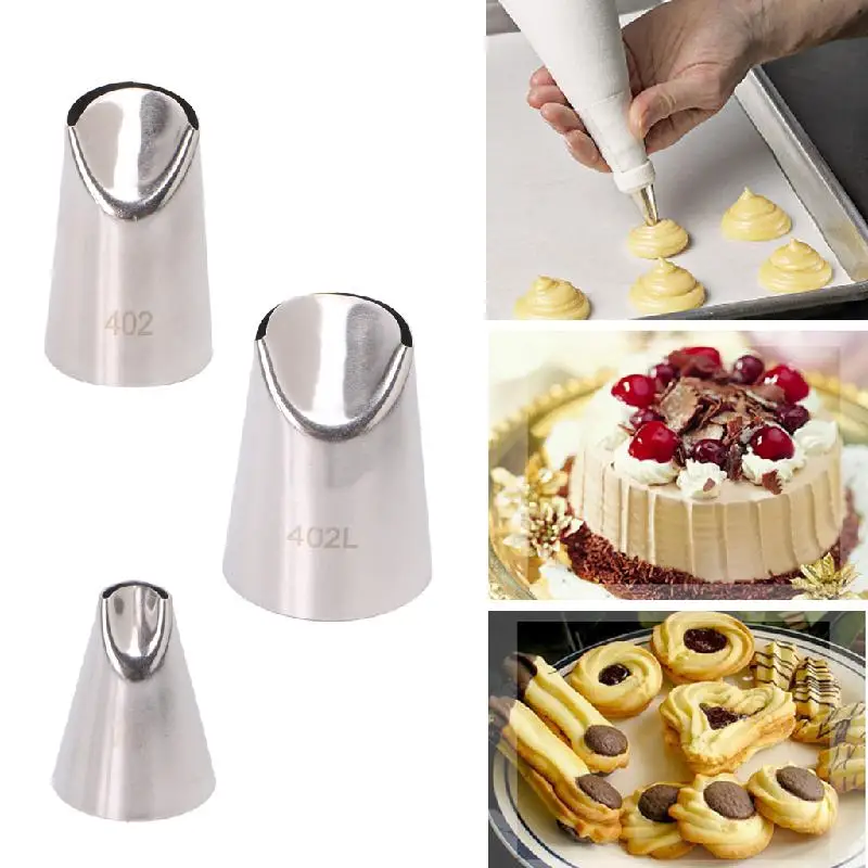 

3Pcs Stainless Steel Flower Tips Nozzle Cake Cream Pastry Icing Decorating DIY