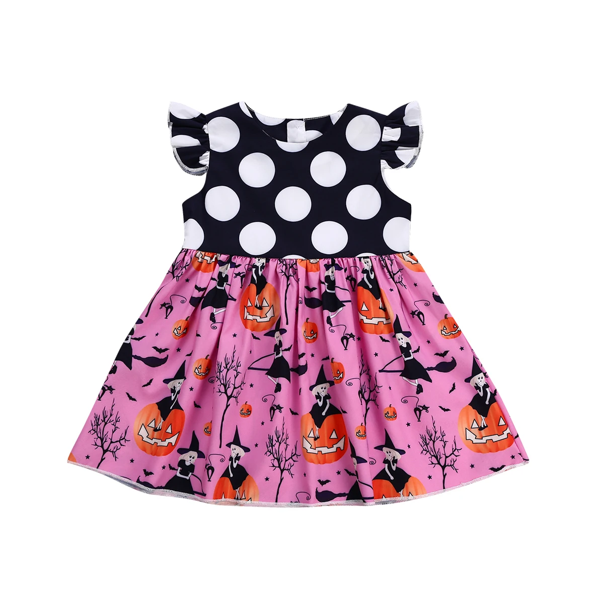 Toddler Baby Girls Princess Dress Pumpkin Pink Round Neck Summer