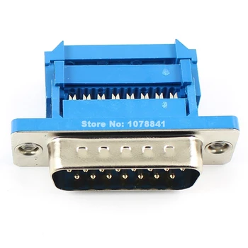 

100 Pcs Per Lot D-SUB 15 Pin Male Straight IDC Type Adapter Connector For Flat Cable DB15