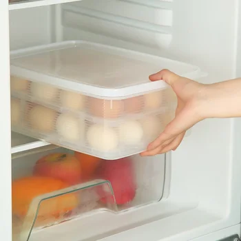 

32 Blank Kitchen Refrigerator Eggs Storage Box Holder Preservation Box Portable Plastic Put Eggs Box Home Kitchen Storage Tools
