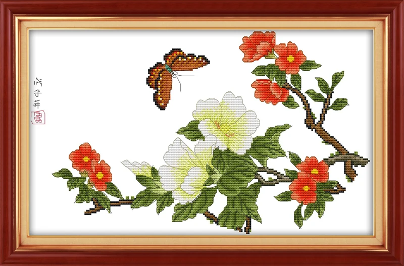 

Fragrance Overflowing Cross Stitch Kits 11CT Printed 14CT Set DIY Chinese Cotton Cross-stitch Counted Embroidery Needlework