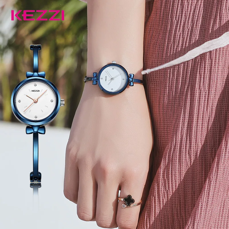 

KEZZI 2019 Watch Womens luxury Bracelet Blue Ladies Watches Waterproof Relogio Feminino Montre Femme Quart Watches for Women