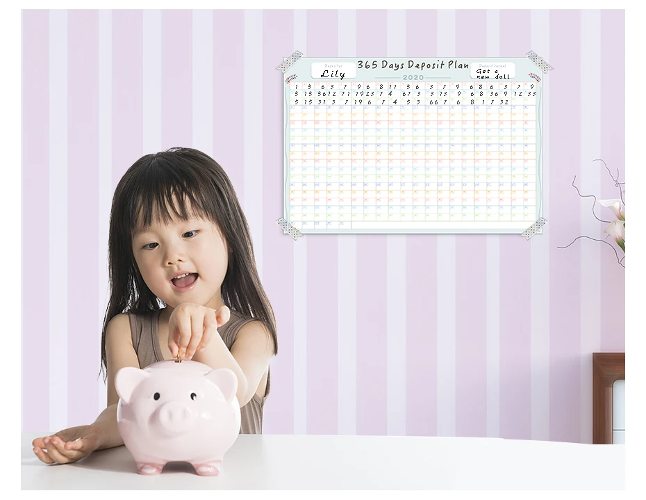 365 Days Calendar Planner Creative Periodic Deposit Planning Paper Year Deposit Plan Annual schedule Student Office Supplies 930_11