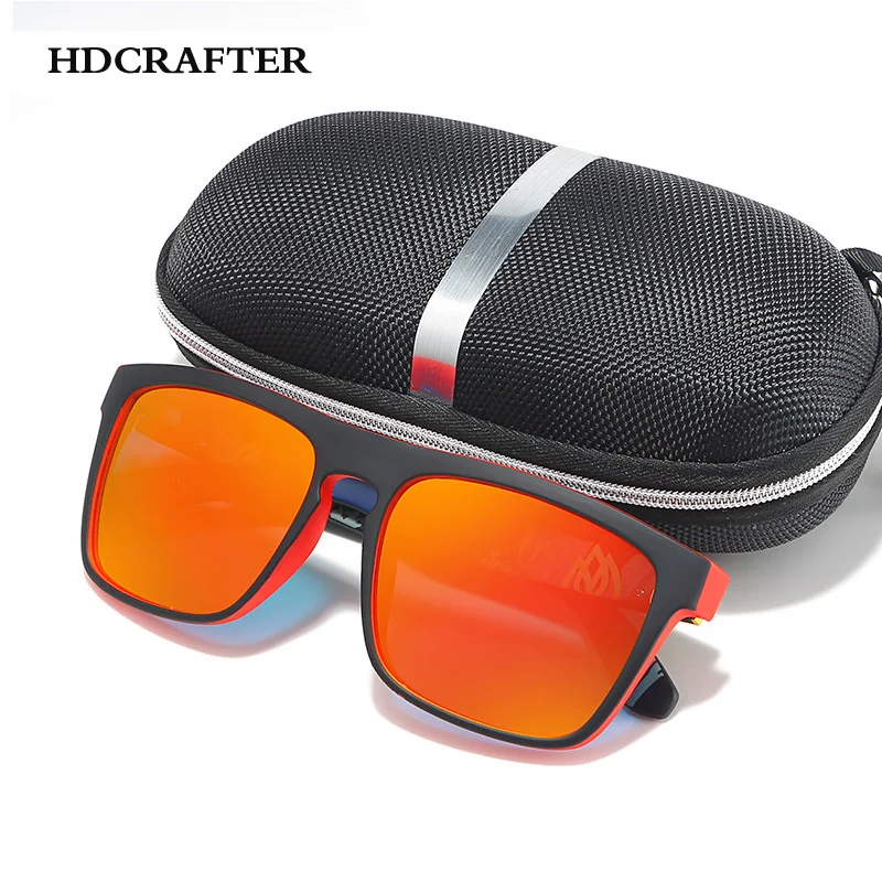 Hdcrafter; брендовые дизайн поляризованные солнцезащитные очки для мужчин матовая черная рамка подходит. Картина храмы водительские очки солнцезащитные очки с чехлом