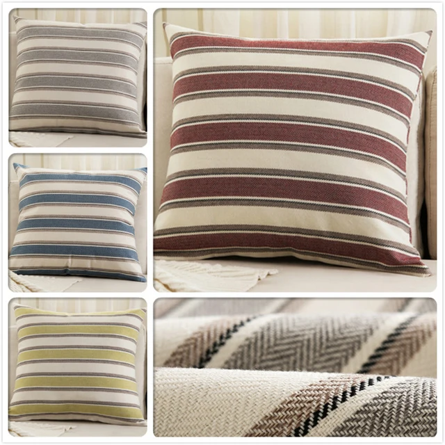Best Offers 45*45cm Outdoor 18inch Stripe Cushion Cover Home Living Room Chair Sofa Decor Car Seat Back Throw Pillow Case Pillowcase Luxury