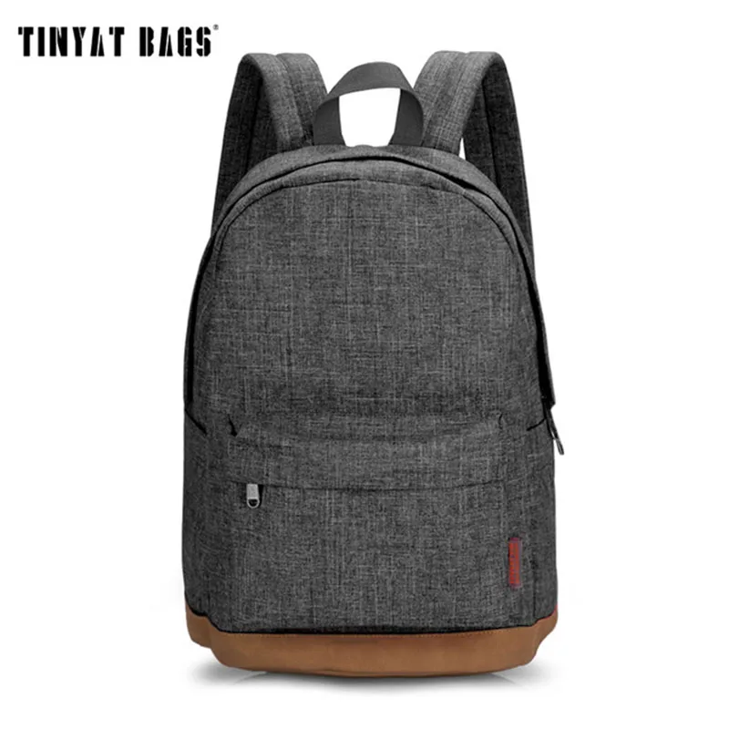 TINYAT Men school bags backpack student bag college high school bags for teenagers canvas travel bag laptop backpack T101 Gray(China (Mainland))