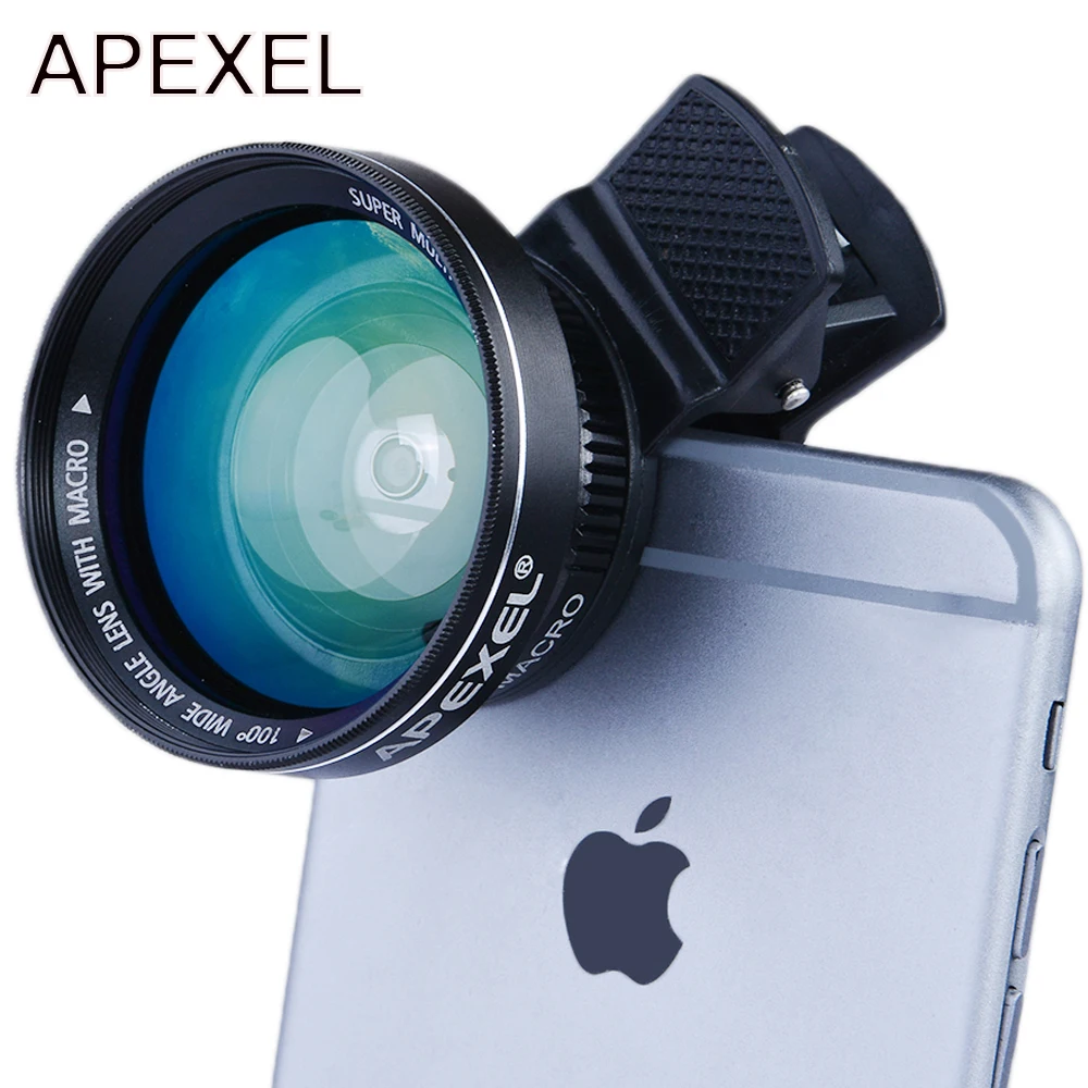 APEXEL Camera lens 12.5x Super Macro with 0.63x Super Wide Angle HD for