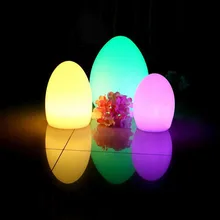 Remote Control Rechargeable Egg Shape RGB LED Night Lights Indoor Outdoor Home Garden Wedding Bar KTV Dining Desk Table Lamp usb rechargeable rgb egg led night light outdoor desk multicolor pub club ktv atmosphere lamp light with remote controller