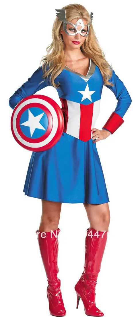 Woman Captain America Costume Girl Female Style Captain America Costume