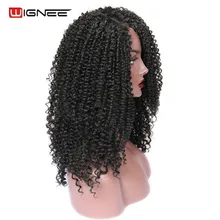 Wignee Side Part Lace Front Synthetic Wigs For Women Afro Kinky Curly Hair Heat Resistant Natural Black/Brown Cosplay Hair Wigs Wignee Side Part Lace Front Synthetic Wigs For Women Afro Kinky Curly Hair Heat Resistant Natural Black/Brown Cosplay Hair Wigs
