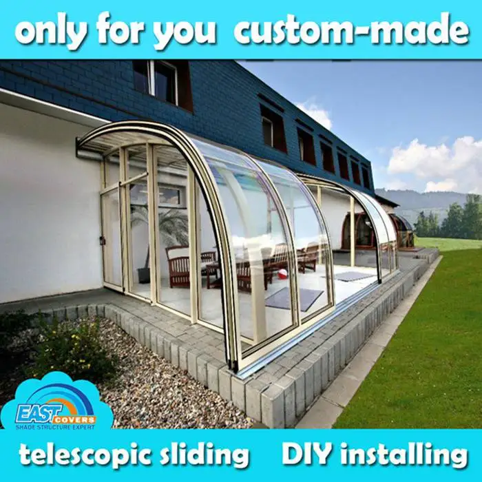 Retractable polycarbonate and aluminum sun room / patio enclosures(ESPE-15008) |