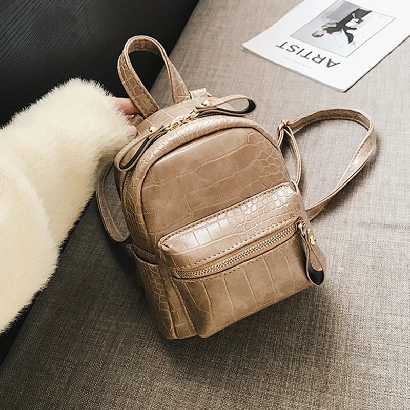

Fashion Women alligator 2019 Backpack Mini Soft Touch Multi-Function Small Backpack Female Ladies Shoulder Bag female