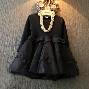 

2-7Y new 2015 autumn girl sally patchwork high quality long sleeve princess dress girls spring autumn dress kids fashion garment
