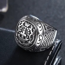 Fashion Punk Stainless Steel Cross Finger Ring Men Women Fashion Wedding Crown Jewelry punk style layered stainless steel cross ring for men