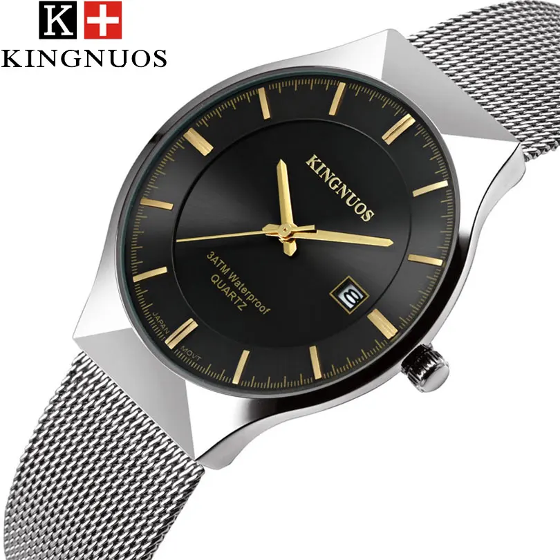

KINGNUOS New Quartz Watch Men Watches Top Luxury Brand Male Clock Stainless Steel Wrist Watch For Men Hodinky Relogio Masculino