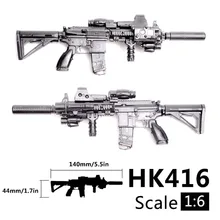 1:6 escala 1/6 acción de ensamblaje cifras Rifle HK416 pistola modelo 1/100 soldado piezas y componentes puede usar para Bandai Gundam modelo de juguete