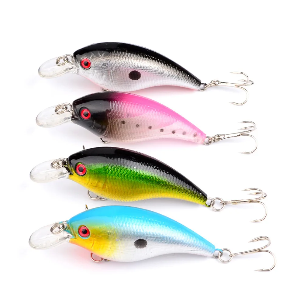 4PCS 10g/75mm Mini Small Crankbait Fishing Lures Swimbait Crazy